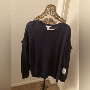 Time and Tru- Ruffled Pullover Top- Woman Size XXL (20)- Navy Blue
